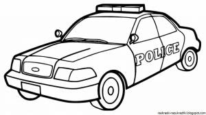Раскраска полицейская машина для детей 5 6 лет #18 #453881