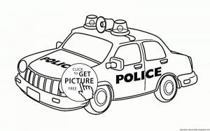 Раскраска полицейская машина для малышей #27 #453928