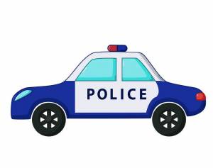 Раскраска полицейская машина для малышей #34 #453935