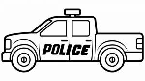 Раскраска полицейская машинка для детей 4 5 лет #1 #453940