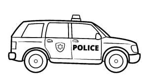 Раскраска полицейская машинка для детей 4 5 лет #14 #453953