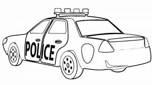 Раскраска полиция машина для детей 3 4 лет #34 #454307