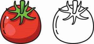Раскраска помидор для детей 2 3 лет #27 #454853