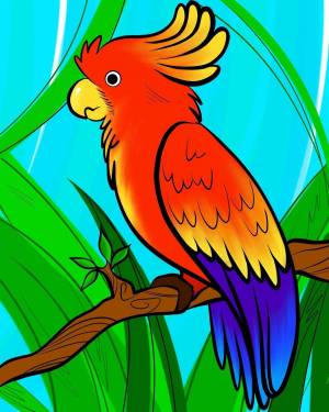 Раскраска попугай для детей 3 4 лет #11 #455982