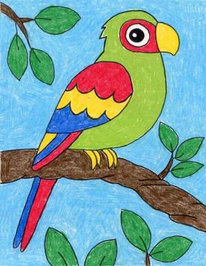 Раскраска попугай для детей 3 4 лет #28 #455999