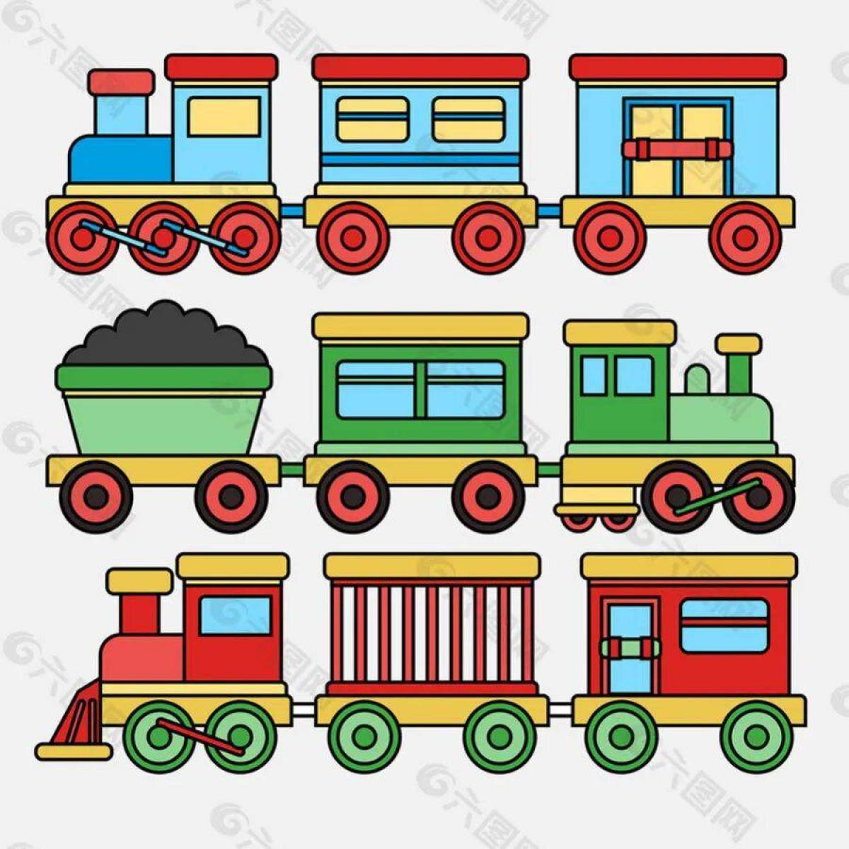 Поезд с вагонами для детей #24
