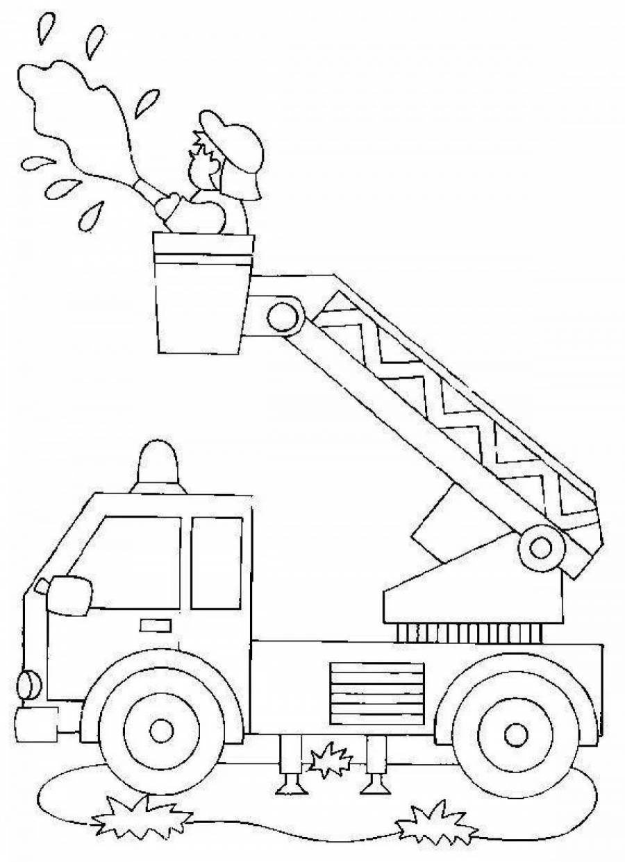 Пожарная машина без лестницы картинка для детей
