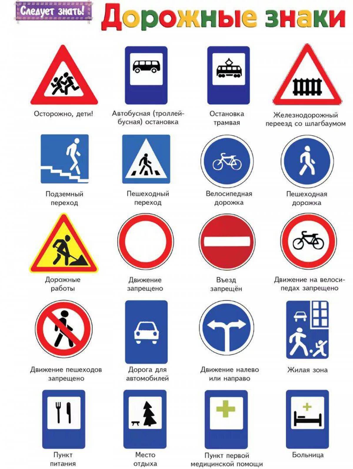 Знаки дорожного движения с пояснениями и картинками. Что обозначают знаки дорожного движения. Обозначение знаков правил дорожного движения. Дорожные знаки с пояснениями и обозначениями для водителя. Название знаков дорожного движения.