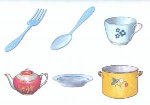 Раскраска посуда для малышей #24 #457299