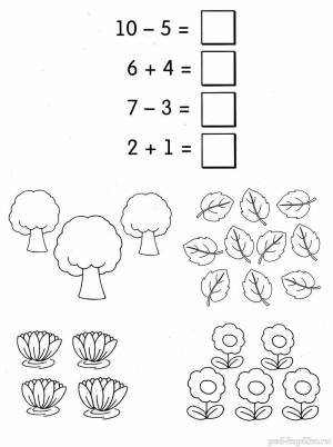 Раскраска примеры для дошкольников 6 7 лет по математике #17 #459457