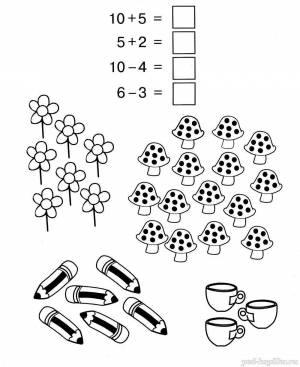 Раскраска примеры для дошкольников 6 7 лет по математике #34 #459474