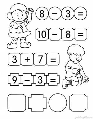 Раскраска примеры для дошкольников 6 7 лет по математике #37 #459477