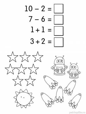 Раскраска примеры для дошкольников 6 7 лет по математике #38 #459478