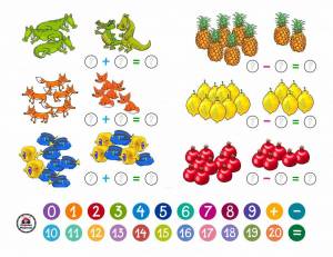 Раскраска примеры до 10 для детей #12 #459530