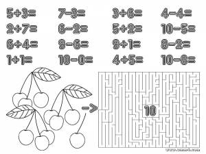 Раскраска примеры до 10 для детей #14 #459532