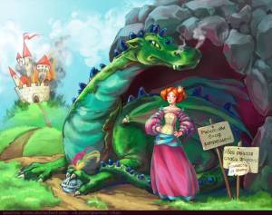 Раскраска принцесса и дракон #7 #459911