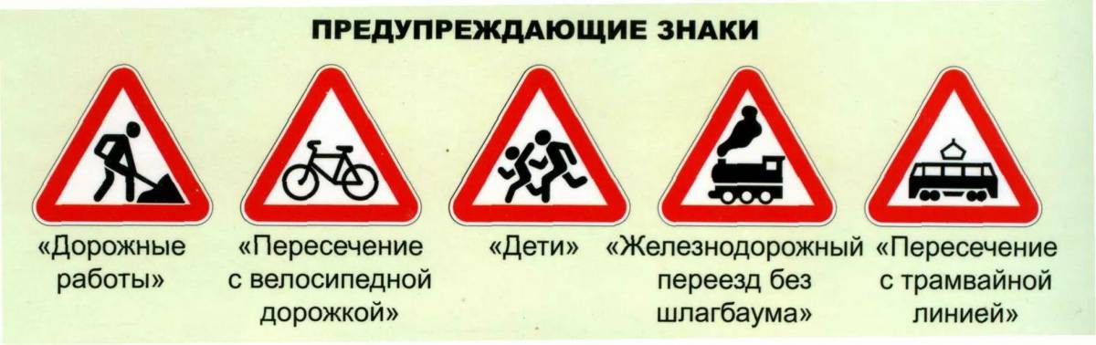 Предупреждающие дорожные знаки для детей #2