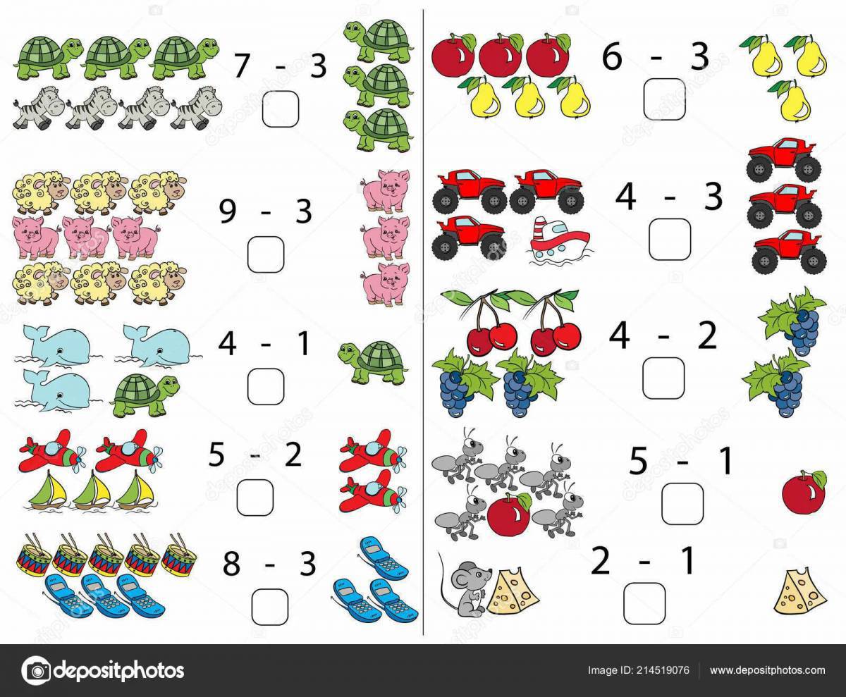 Примеры по картинкам 1 класс