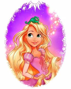 Раскраска принцесса рапунцель для детей #18 #460107