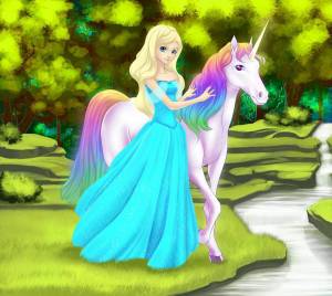 Раскраска принцесса с единорогом #13 #460177