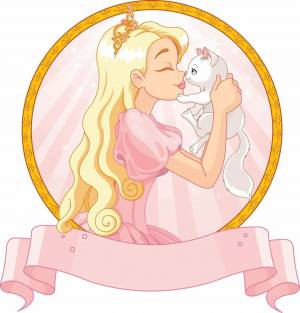 Раскраска принцесса с котиком #2 #460241