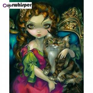 Раскраска принцесса с котиком #4 #460243