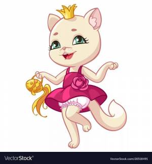 Раскраска принцесса с котиком #8 #460247