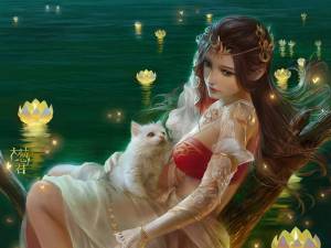 Раскраска принцесса с котиком #10 #460249