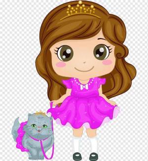 Раскраска принцесса с котиком #13 #460252