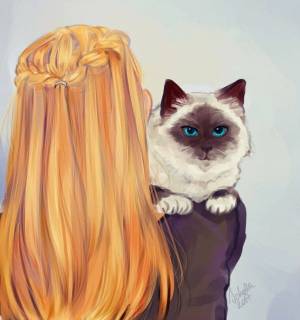 Раскраска принцесса с котиком #27 #460266