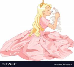 Раскраска принцесса с котиком #38 #460277