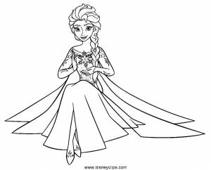 Раскраска принцесса эльза для детей #30 #460455