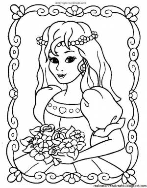 Раскраска принцессы для девочек 7 лет #13 #460590