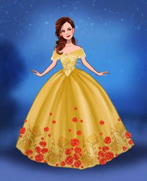 Раскраска принцессы платье #9 #460662