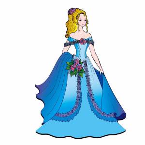 Раскраска принцессы платье #25 #460678