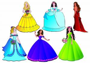 Раскраска принцессы платье #26 #460679