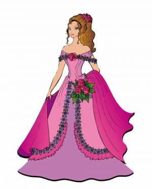 Раскраска принцессы платье #32 #460685