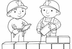 Раскраска профессия строитель для детей #15 #463191
