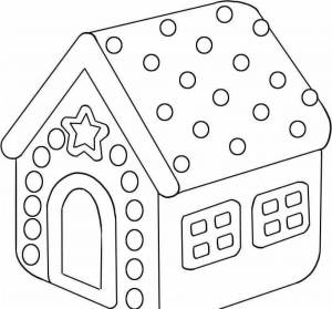 Раскраска пряничный домик для детей #9 #463397