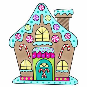 Раскраска пряничный домик для детей #11 #463399