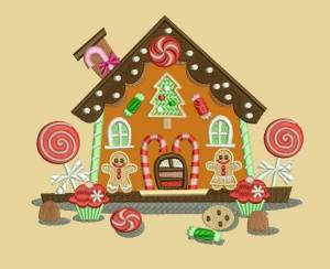Раскраска пряничный домик для детей #12 #463400