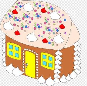 Раскраска пряничный домик для детей #15 #463403