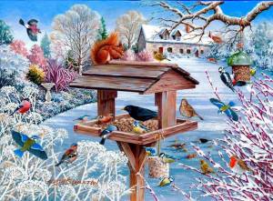 Раскраска птицы зимой для детей #18 #463943