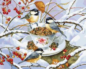 Раскраска птицы зимой для детей #27 #463952