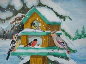 Раскраска птицы зимой для детей 3 4 лет #2 #463965