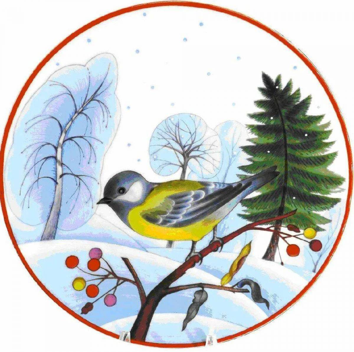 Птицы зимой для детей #17