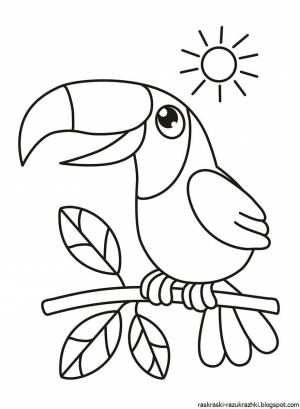 Раскраска птичка для детей 2 3 лет #14 #464276