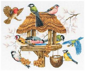 Раскраска птички на кормушке для детей #6 #464544