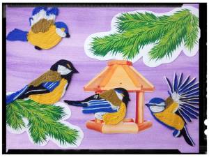 Раскраска птички на кормушке для детей #15 #464553