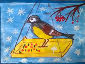 Раскраска птички на кормушке для детей #28 #464566